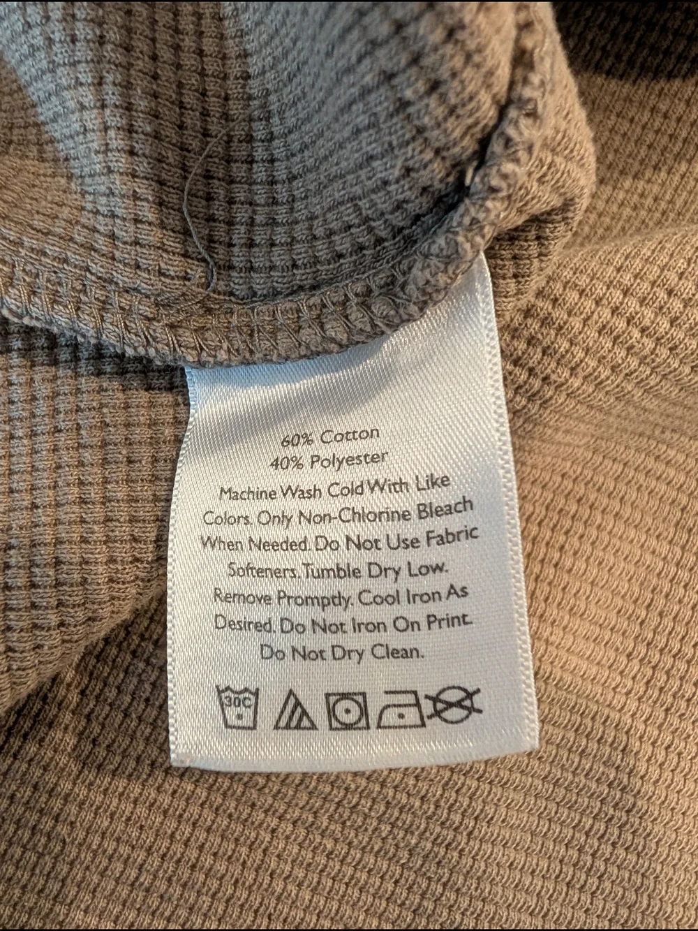 Eddie Bauer Men's Crewneck Waffle Thermal Sweater in Taupe